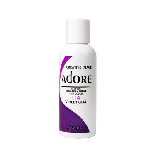 ADORE SEMI PERMANENT HAIR COLOUR VIOLET GEM#114  118ML